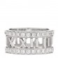 18K White Gold Diamond Wide Atlas Open Ring 52 6