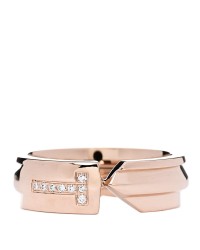 18K Rose Gold Diamond Modern Keys Ring 48 4.5