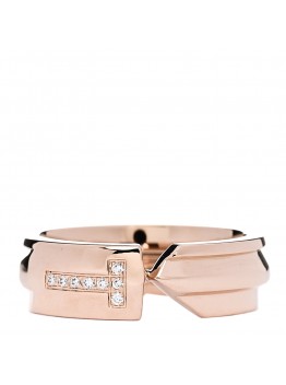 18K Rose Gold Diamond Modern Keys Ring 48 4.5