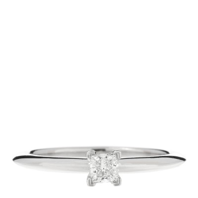 Platinum Diamond .21ct Solitaire Lucida Engagement Ring 53 6.25