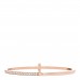 18K Rose Gold Diamond Narrow T1 Hinged Bangle Bracelet