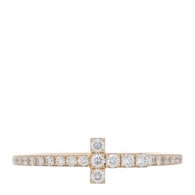 18K Yellow Gold Diamond T Wire Pave Ring 47 4