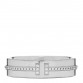 18K White Gold Diamond Wide T Two Ring 58 8.5
