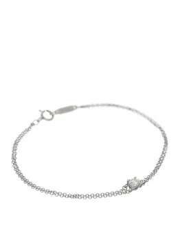 Platinum Diamond .17ct Double Chain Solitaire Bracelet