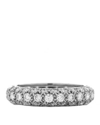 Platinum Diamond Etoile Three-Row Band Ring 47 4