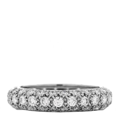 Platinum Diamond Etoile Three-Row Band Ring 47 4
