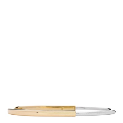 18K Yellow White Gold Tiffany Narrow Lock Bangle Bracelet