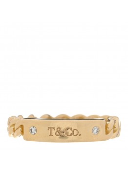 18K Yellow Gold Diamond Micro Link Ring 47 4