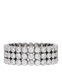 Platinum Diamond Jazz Three-Row Band Ring 51 5.75