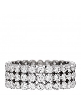 Platinum Diamond Jazz Three-Row Band Ring 51 5.75