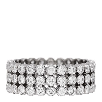 Platinum Diamond Jazz Three-Row Band Ring 51 5.75