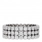 Platinum Diamond Jazz Three-Row Band Ring 51 5.75