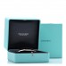 18K White Gold Diamond Tiffany Lock Half Pave Bangle Bracelet
