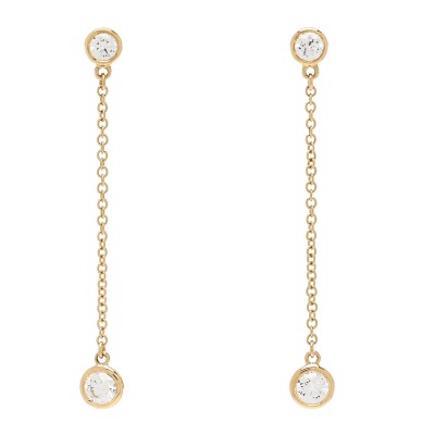 18K Yellow Gold Diamond .39ctw Elsa Peretti Diamonds by the Yard Drop Earrings