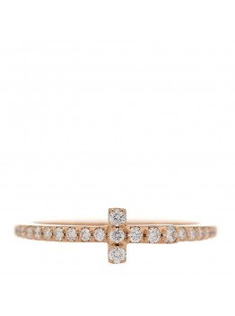 18K Rose Gold Diamond T Wire Pave Ring 47 4