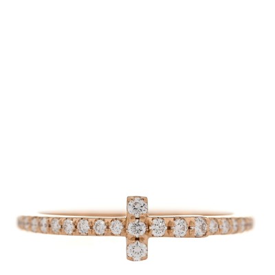 18K Rose Gold Diamond T Wire Pave Ring 47 4