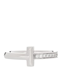 18K White Gold Diamond T T1 Ring 53 6.25