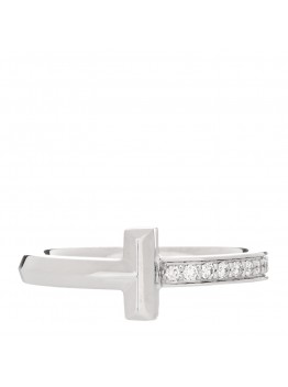 18K White Gold Diamond T T1 Ring 53 6.25
