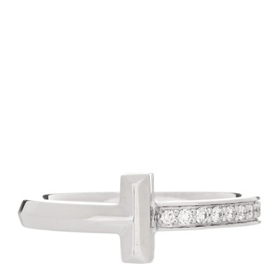 18K White Gold Diamond T T1 Ring 53 6.25