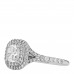 Platinum Diamond .71ct Soleste Cushion Cut Double Halo Engagement Ring 48 4.5