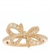 18K Rose Gold Diamond Double Bow Ring 51 5.75