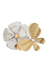 18K Yellow Gold Sterling Silver Return to Tiffany Love Bugs Butterfly Flower Ring 47 4
