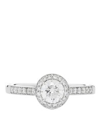 Platinum Diamond .55ct Soleste Round Brilliant Engagement Ring 53 6.5