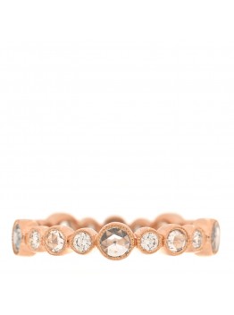 18K Rose Gold Diamond Narrow Cobblestone Band Ring 47 4