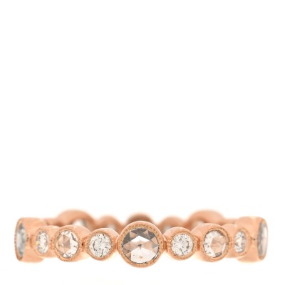18K Rose Gold Diamond Narrow Cobblestone Band Ring 47 4
