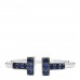 18K White Gold Blue Sapphire T Wire Ring 55 7.25