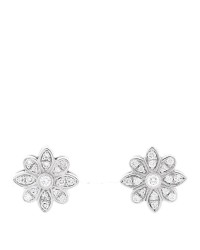 Platinum Diamond Daisy Flower Earrings