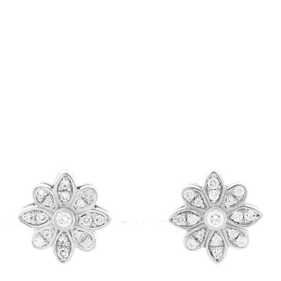 Platinum Diamond Daisy Flower Earrings