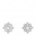 Platinum Diamond Daisy Flower Earrings