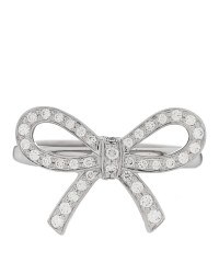 Platinum Diamond Bow Ring 45 3.25