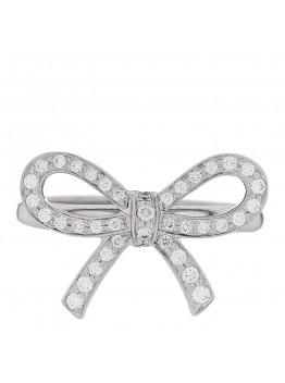 Platinum Diamond Bow Ring 45 3.25