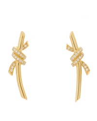 18K Yellow Gold Diamond Tiffany Knot Earrings