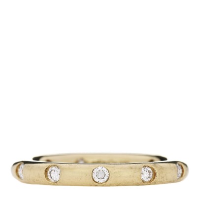 18K Yellow Gold Diamond Stacking Band Ring 47 4.25