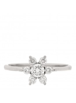 Platinum Diamond Flower Ring 54 6.75