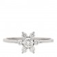 Platinum Diamond Flower Ring 54 6.75