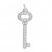 18K White Gold Diamond Mini Vintage Oval Key Pendant