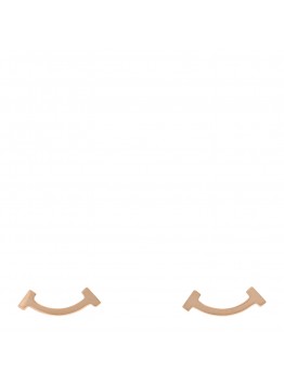18K Rose Gold T Smile Stud Earrings