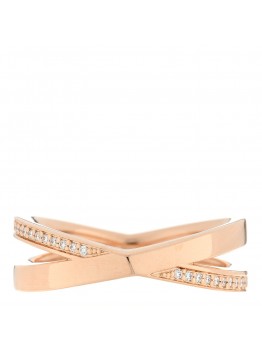 18K Rose Gold Diamond Atlas X Narrow Ring 52 6