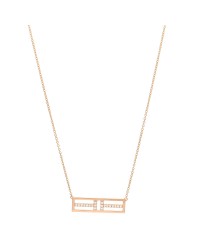 18K Rose Gold Diamond Tiffany T Two Open Horizontal Bar Pendant