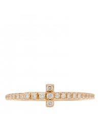 18K Rose Gold Diamond T Wire Pave Ring 48 4.5