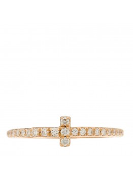 18K Rose Gold Diamond T Wire Pave Ring 48 4.5