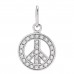18K White Gold Diamond Mini Peace Charm Pendant