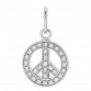 18K White Gold Diamond Mini Peace Charm Pendant