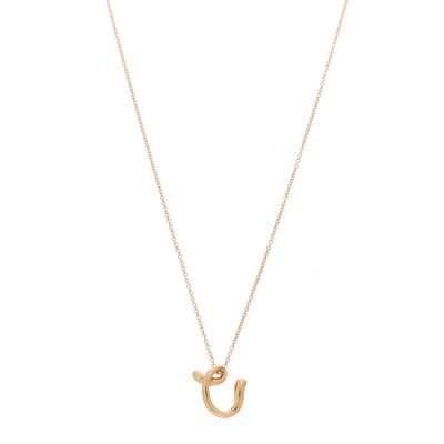 18K Rose Gold Elsa Peretti Mini Alphabet C Pendant