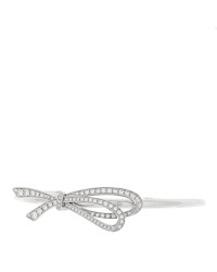 18K White Gold Diamond Medium Bow Cuff Bracelet