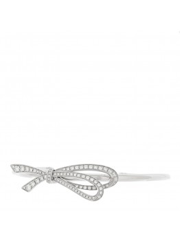 18K White Gold Diamond Medium Bow Cuff Bracelet